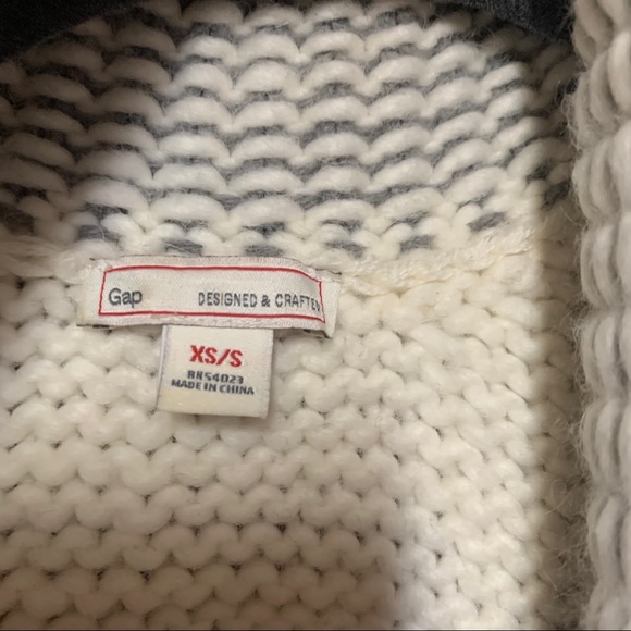 Gap Oversized Fair Isle Knit Drape Open Sweater - Picture 4 of 10